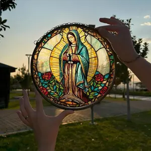 Our Lady of Guadalupe Stained Glass Suncatcher, Mexican Mom Window Hanging, Latin Culture Mom, Latin Mom Gift, Mother's Day Gift