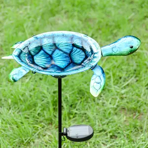 MUMTOP Outdoor Bird Bath Solar Birdbath Small Birdfeeder with Turtle Metal Stake for Garden Yard Outside Decor home garden patio yard