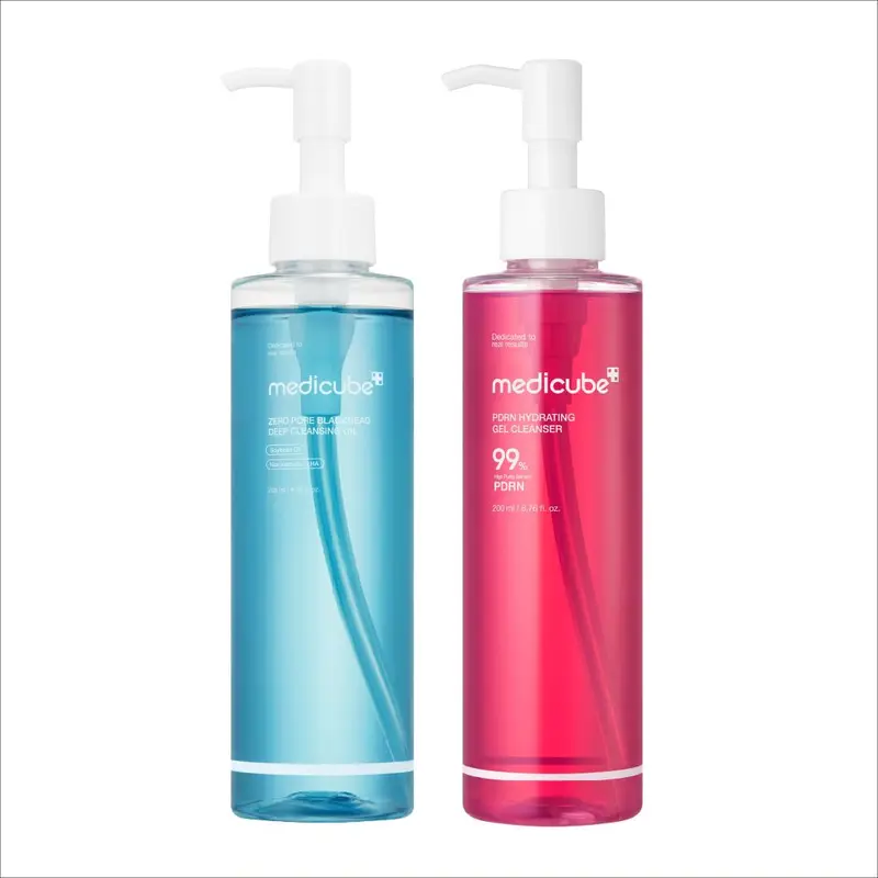 [medicube] Double Cleanse to Glow Duo | Zero Pore Blackhead Deep Cleansing Oil & PDRN Jelly to Foam Cleanser | Gentle Hydrating Daily Face Wash for All Skin Types | K-beauty, Korean Skincare