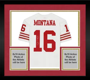 Framed Joe Montana San Francisco 49ers Autographed Mitchell & Ness White Replica Jersey - Fanatics Authentic Certified