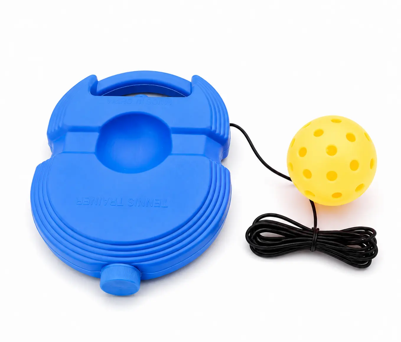 Portable Pickleball Solo Trainer Set with 40-Hole Practice Ball, Elastic Rebound Cord & Blue Training Base, Single Player Pickleball Training Equipment for Forehand, Backhand & Indoor Outdoor Practice