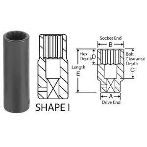 Grey Pneumatic  .5 in. Drive x 12MM 12 Point Deep, Chrome-Mo Steel, Deep Socket, Chrome-Moly, Heat Treated