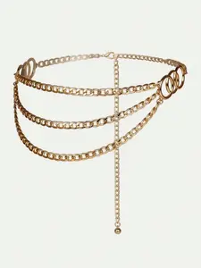 Multi-Layer Chain Belt for Women, Adjustable Waist Chain, Decorative Waistband for Skirts, Unique Metal Waistchain Accessory, Maximalist Jewelry, Party Style, Body Chain, Bling Chain, All Seasons