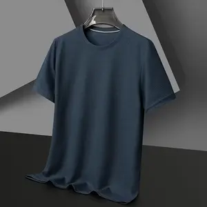 Summer Waffle round Neck Short Sleeved T-Shirt for Men