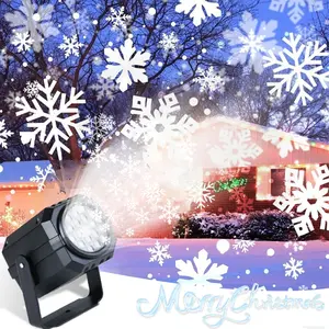 Outdoor Christmas Snow Projection Lamp, Square LED Snow Projection Machine Snowfall Lamp, Dynamic Snowfall Effect, Suitable for Holiday Gardens, Courtyards, Parties, Weddings, Christmas Landscape Decoration