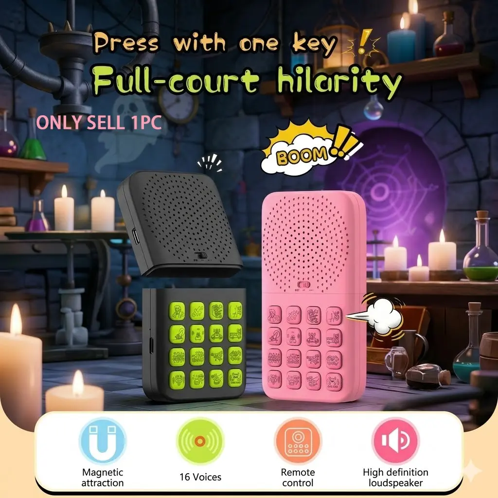 Rechargeable 2-in-1 Separable Magnetic Multifunction Sound Effects Machine, Fart Machine with Remote, 16 Hilarious Sounds, Volume Adjustment, Prank Gifts Toys, Ideal Stocking Stuffer & Birthday Gift for Boys Girls 6-13 Years Old