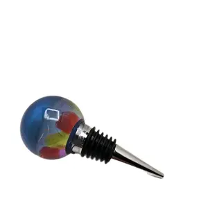 Wine Stopper's Resin - Colorful Design with Metal Base Wine Accessory