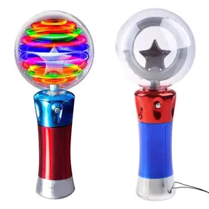 Glowing Star Round Ball Sticks Light Up Spinning Ball Wand Party Supplies Glowing LED Toy Light Show Favor