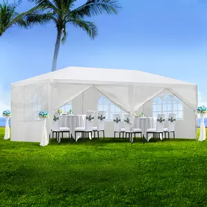 10x20 FT Wedding Party Tent with 6 Removable Sidewalls, Full Enclosure Outdoor Canopy Gazebo for Ceremony, Reception & Large Events