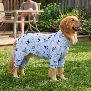 Dog Summer Shedding Hair Control Pajamas, Breathable High Stretch Full Coverage, Anti Licking & Bug Protective Jumpsuit, All over Printing, Outfits