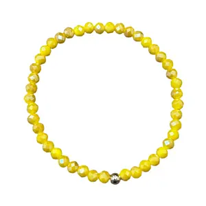 Mustard Yellow Faceted Rondelle 4mm Bracelet