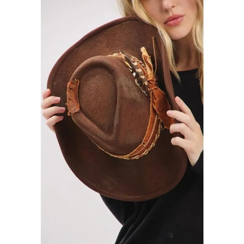 Vintage Versatile BROWN Shapeable Cowgirl & Fedora Hat Cowboy Hat