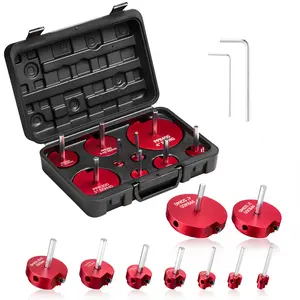 【Summervibes】VEVOR PVC Pipe Reamer Kit, 9-Piece, PVC Fitting Socket Saver, Includes 1/2", 3/4", 1", 1-1/4", 1-1/2", 2", 2-1/2", 3", 4", Fits Standard 1/2" Drills, Plumbing Tool Kit for SCH40 ABS CPVC Drain Pipes