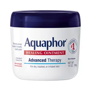 Aquaphor Healing Ointment Advanced Therapy 14 oz Jar for Dry Cracked Skin Petrolatum Glycerin Moisturize Body Care Cosmetic Restore Smooth Healthy Skin