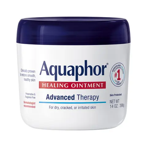 Aquaphor Healing Ointment Advanced Therapy - Hydrating Protective Ointment for Dry, Cracked Skin, Body & Lips, Restores Smooth Healthy Skin, Petrolatum + Glycerin + Provitamin B5, 14 oz jar