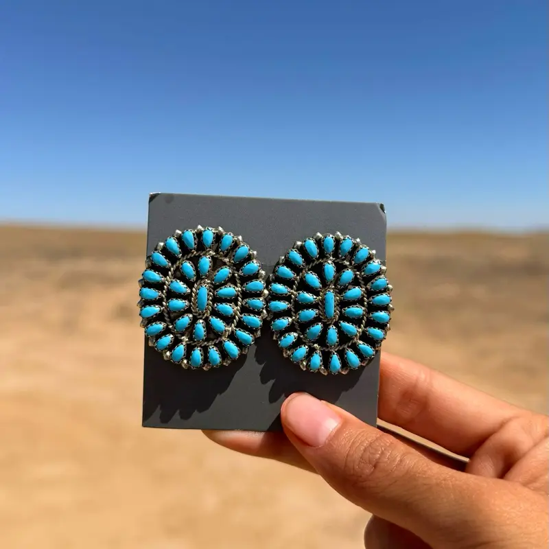 Turquoise cluster earrings