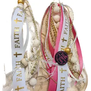 Bible Bookmark Tassels Bird & Beads with Ribbon and Print Beads Faith Cross Design Decorative Accessory