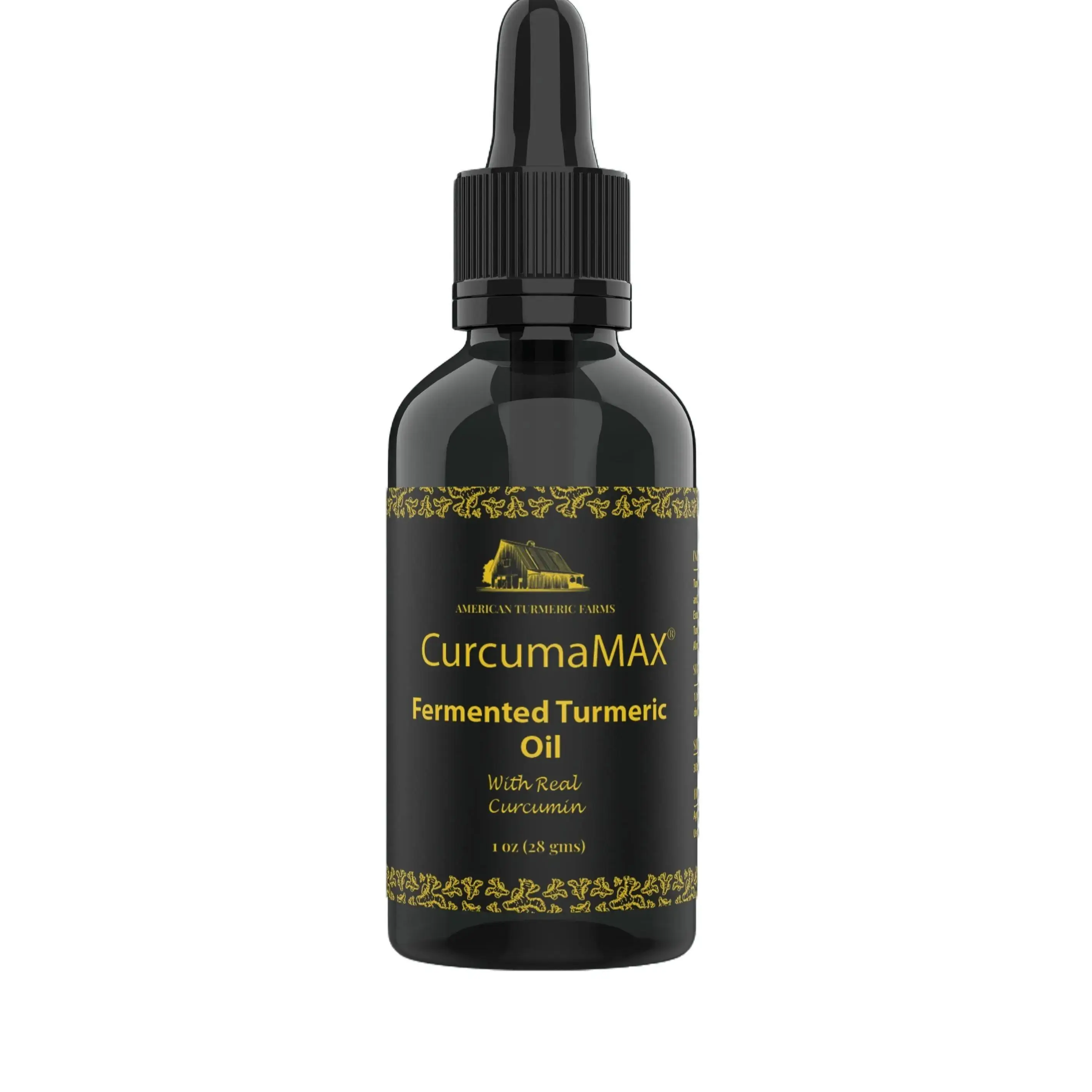American Turmeric Farms CurcumaMAX Fermented Turmeric Oil & Capsules Certified Lead-Free 1 oz 28 gms Healthcare Supplement Natural Diet Edible Vitamin Powder Organic