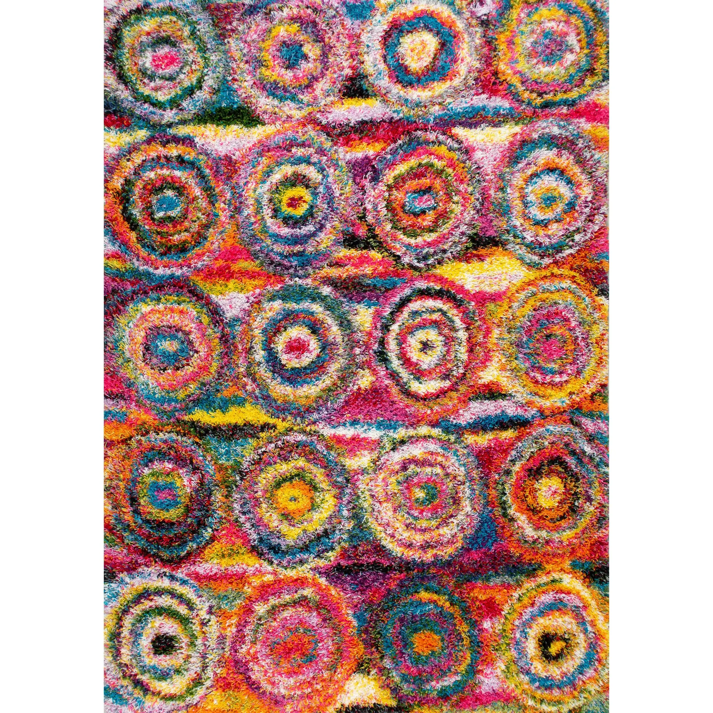 Kindra Circles Shaggy Area Rug