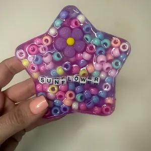 SILICONE PICKY PAD - Medium Flower Star - Handmade Fidget Sensory ASMR Tool - Stress and Anxiety Relief