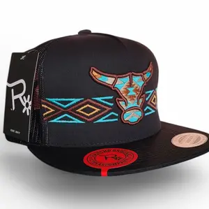 Rancho Original Aztec Toro 0.2 Snap Back Western Hat Design & Embroidered in Texas