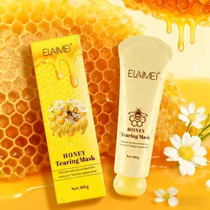 Elaimei Honey Peel-Off Mask, Gentle Exfoliating, Cleans Pores, Smooth and Fine Texture, Suitable for Dry Skin, 60g/piece