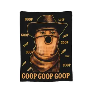 Vintage Goop Peanut Outlaw Meme Print Flannel Blanket Cooling Blanket Homegoods Soft Cozy For Bedroom Living Room Sofa For Meme Fans Retro Lovers Perfect Gift