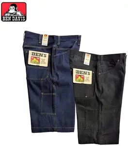 Ben Davis Carpenter Shorts - Heavyweight 100% Cotton Denim Regular Fit with Button Zip Fly Closure & Brass Rivets for Durability