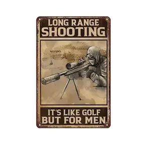 Vintage Sniper Gun Shooting Metal Sign Home Art Wall Decor Poster vintage humor metal sign Sarcastic Board
