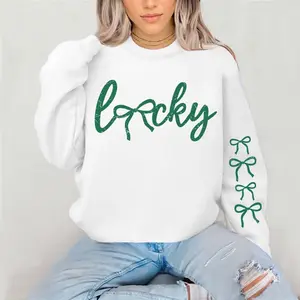 Lucky Bows Crewneck Sweatshirt Gildan Everyday Style Super Soft Unisex Fit Streetwear Graphic Top warm Christmas Gift for her Womenswear Casual Printed Long Sleeve