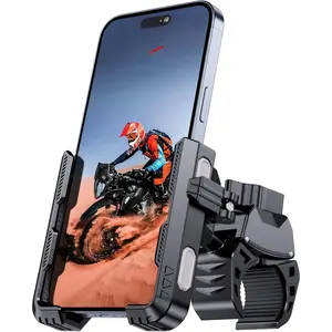 Phone Mount for Electric, Mountain, Scooter, and Dirt Bikes [Camera Friendly] [1s Lock] Universal 360? Bicycle Handlebar Holder for  15/14/13  S23/S22 4.5-7" Smartphone (Grey)