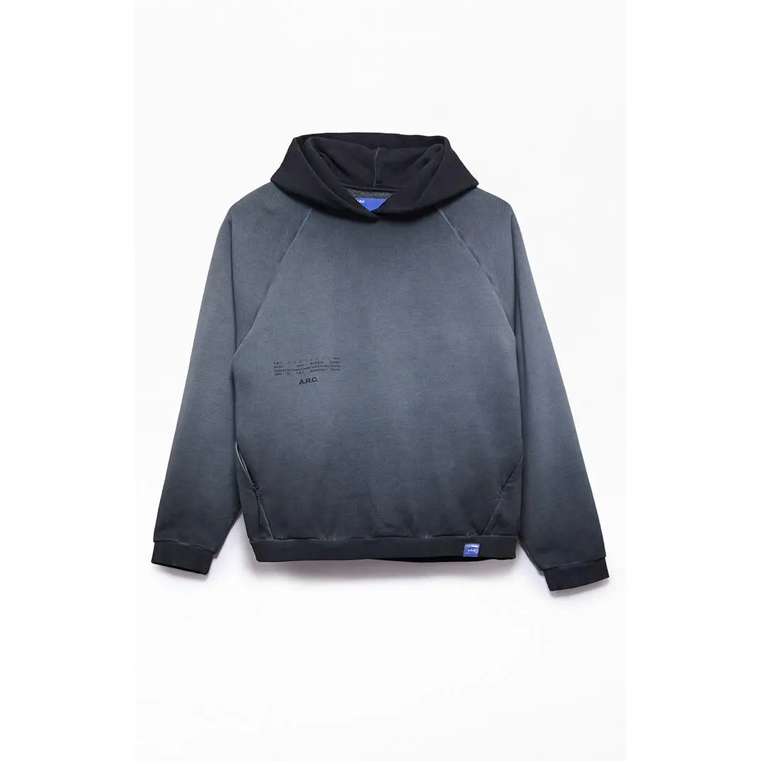 A.R.C. Men's Black Raglan Vintage Wash Heavyweight Hoodie A.R.C. Men's Black Raglan Vintage Wash Heavyweight Hoodie