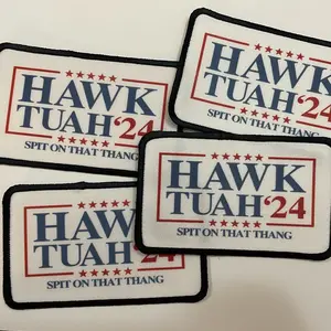 Hawk Tuah 24, hat bar patch, trucker hat patches, patch for hats, iron on patch, funny patch, punch and sarcastic, viral saying, viral