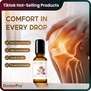 DoctorPro Joint and Muscle Pain Relief Massage Oil—Soothes Knees, Lumbar, Neck, Hands, and Feet, Contains Ginger Root, Myrrh, Frankincense and Other Natural Ingredients, Roller Ball Design, Pocket-friendly