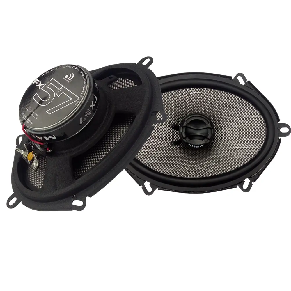 FX57 - 5"x7" 2-Way 70 Watts RMS Coaxial Speakers with Heavy Gauge Steel Basket, High-Energy Y35 Magnets, and 20mm Inverted Aluminum Dome Tweeters
