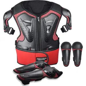 Kids Motorcycle Armor Suit Dirt Bike Motocross Chest Protective Gear with Elbow Knee Pads Guards for Kids Cycling