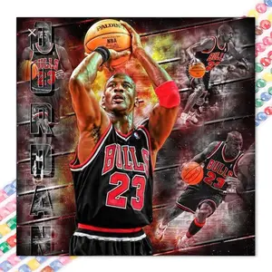 1 DIY diamond painting kit, 5D diamond art kit, DIY decoration, basketball player diamond painting kit full round drill, mosaic, diamond art, DIY art home decor, suitable for Christmas.