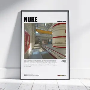 Cs2 Nuke Vintage Art Poster - Csgo Map For Gaming Room Decor