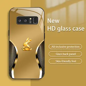 Suitable for [Galaxy Note8] New high-end creative auspicious gold zodiac animal mobile phone case New business simple tempered glass mobile phone case affordable anti-fall and anti-fingerprint-888