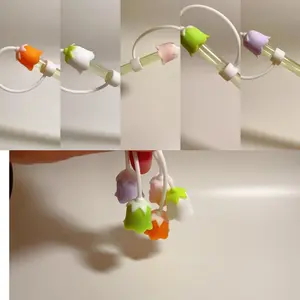 Straw Cover for Stanley Stainless Steel Cup - Lily of the Valley/Sakura/Hears/-Regular Straw Cover for Bear - More Color Options - Flasks, Drinkware