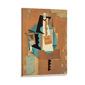 Picasso Painting Glass And Bottle of Suze Art Poster Prints Artworks Picture Frame Print Poster Wall Art Painting Canvas Gift Decor Home