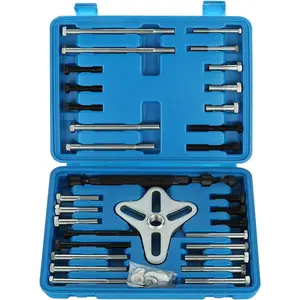 46 Pieces Steering Wheel Puller Kit, Works with Harmonic Balancers, Crankshaft Pulleys and Gears, Fits Most Cars, Pickups and SUVs