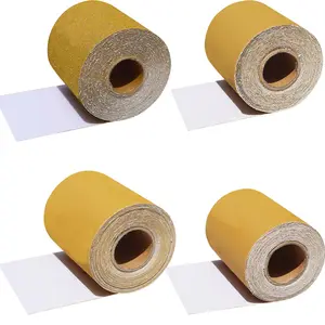 20 Yard Continuous Roll Set - 80 120 220 320 Grit PSA Long Board Sandpaper, 2-3/ 4inch Width - Self-Adhesive Sandpaper Suitable for Cars, Woodworking, Hand Sanding Blocks