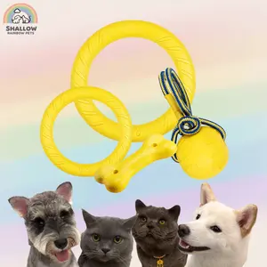 Tough Dog Ring Toy for Large Medium Small Breeds Pulling & Playing, Striped Pattern