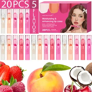 Miss FactorX 20pcs/Box Gift Set Colorful Lipsticks Black Cherry Shade Moisturizing Lipstick with Vitamin E Core Natural Gloss Finish Vegan Friendly Cruelty Free Makeup Glossy Cosmetic Hydrating - Lipgloss
