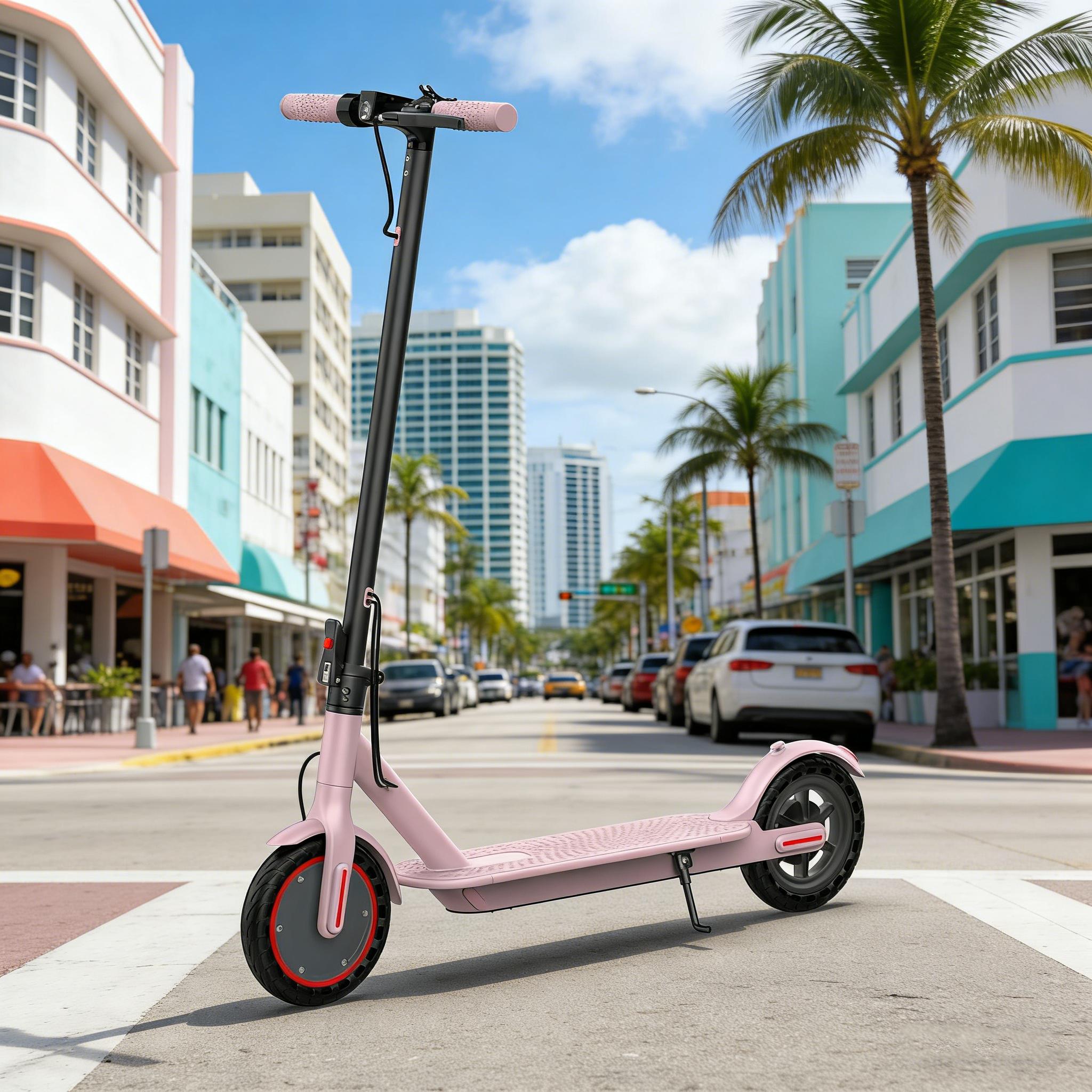 Electric Scooter,8.5" Tires,350W Motor,Up to 19MPH Max Speed,Portable Electric Scooter with Light, Suitable for Female Girls,Halloween Gifts