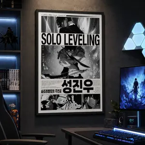 Solo Leveling Anime Poster Print, Sung Jin Woo Korean Manga Art Wall DécorCanvas Poster Wall Decor, Room Decorations, Funky Home Decor,anime wall art,bedroom canvas poster