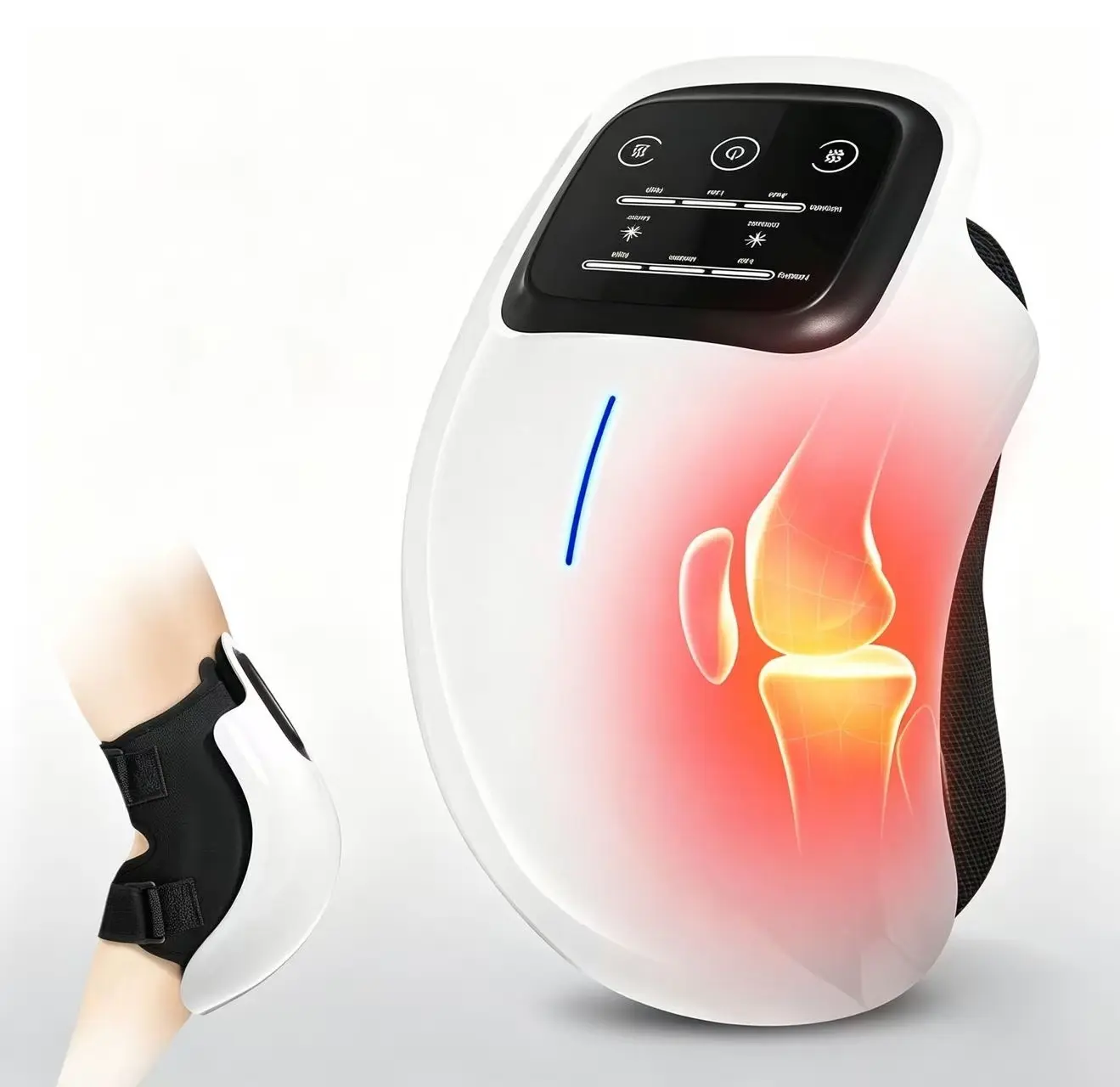 Cordless Knee Massager with LED Screen – Infrared Heat & Vibration for Knee Comfort and Post-Workout Recovery, Wearable Portable Knee Massager for Active Lifestyle