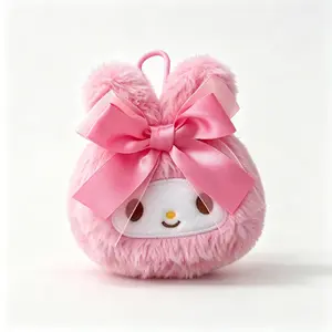 Sanrio My Melody Keychain Coin Purse 2-in-1 Mini Zipper Storage Bag Kawaii Portable Accessory for Girls and Teens