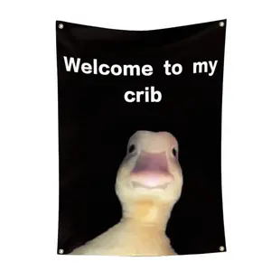 Welcome to My Crib Flag 2x3 Feet for Room Wall Flag  for College Dorm Room Decor,Outdoor,Parties Decoration Banners Ornaments